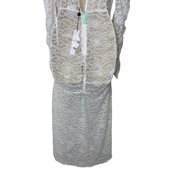 For Love and Lemons white floral lace maxi dress sz XS - Picture 6 of 14